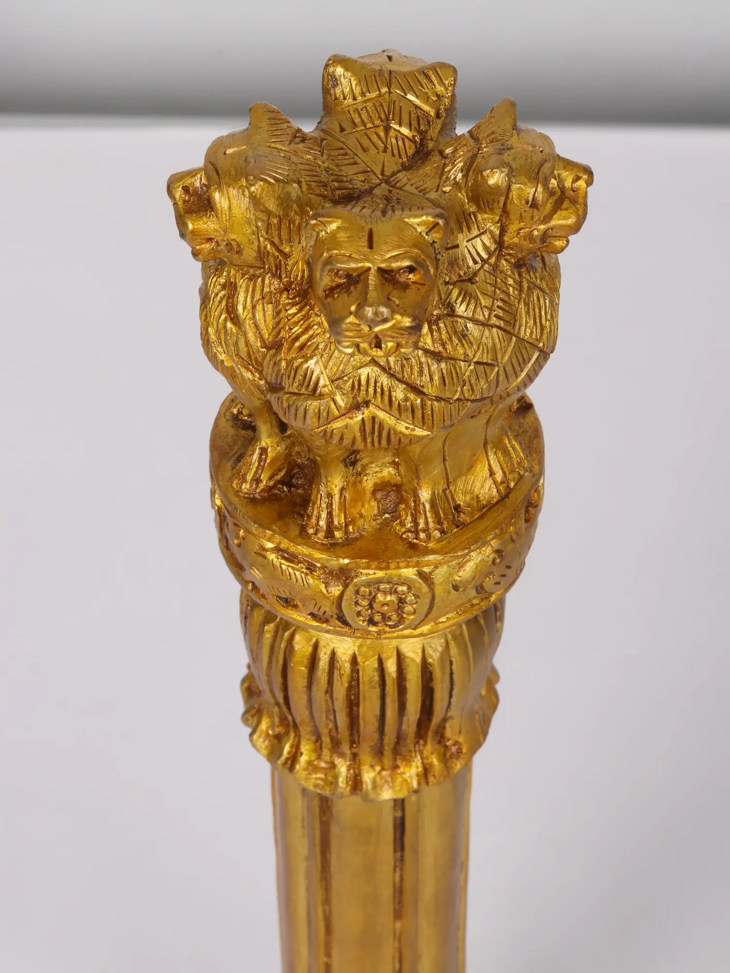 Brassaura® Brass Ashoka Lion Capital Decorative Pillar | Pure Brass | Height 12 Inches & Weight 1.70 kgs