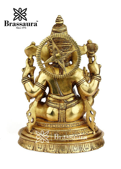 Brass Ganesha Statue For Home Decor Weight 4.5 Kg And Height 10 Inch