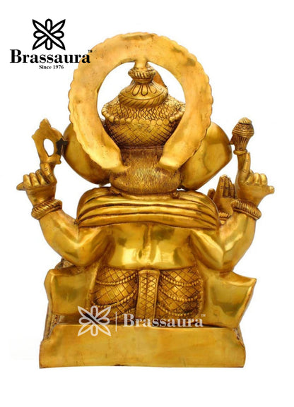 Brass Ganesha Statue For Home Decor Weight 21 Kg And Height 19 Inch