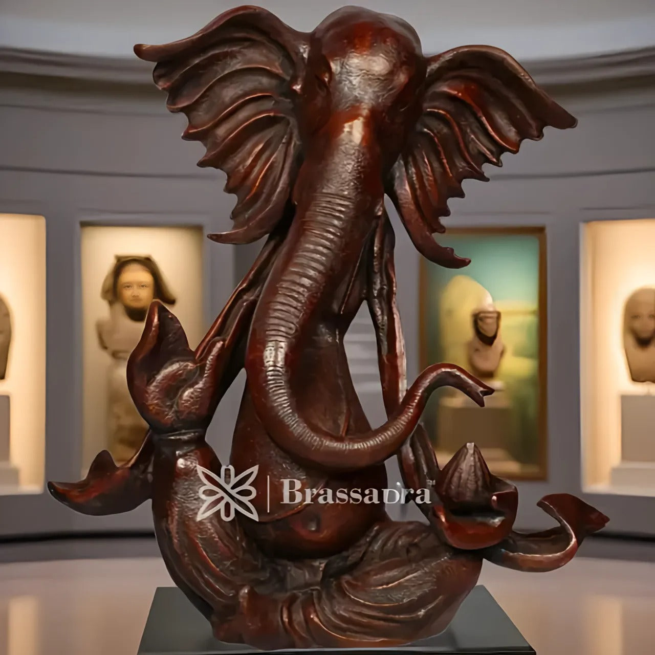Brassaura™ Brass Ganesha Statue for Home Décor & Gift | Weight 36 Kgs | Height 28 Inches
