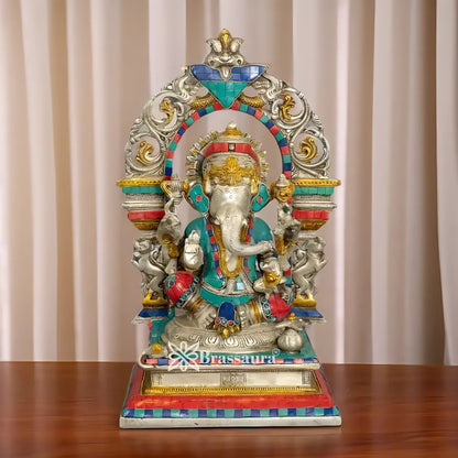 Brassaura™ Brass Ganesha Idol | Height 15 Inches & Weight 9 Kgs