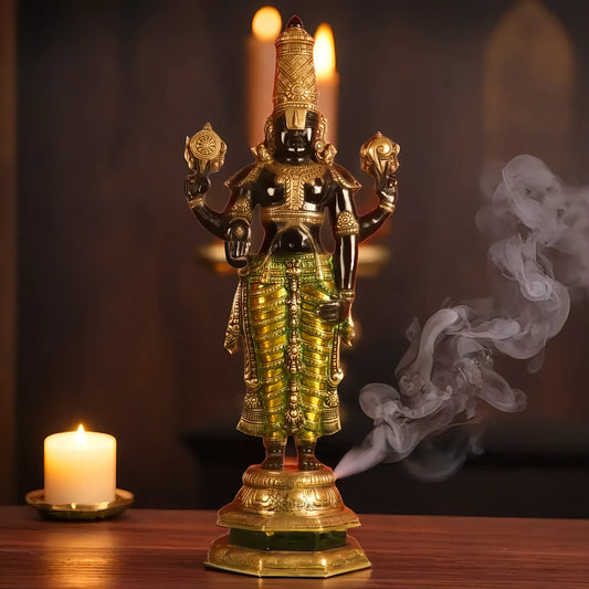 Brassaura™ Pure Brass Tirupati Balaji Idol – 33.5 Inches, 20 Kgs