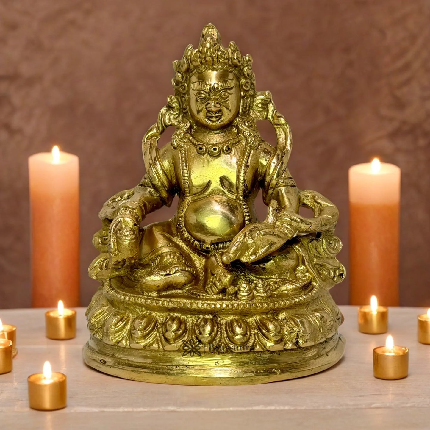 Brassaura™ Brass Kuber Idol – Height 5.6 Inches & Weight 1.2 Kgs | Artistic Spiritual Accent