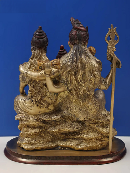 Brassaura® Brass Shiva Family Statue | Height 11.81 Inches & Weight 7.90 kg