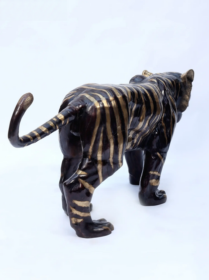 Brassaura® Walking Tiger Brass Sculpture | Pure Brass | Height 27.6 Inches & Weight 93.50 kgs