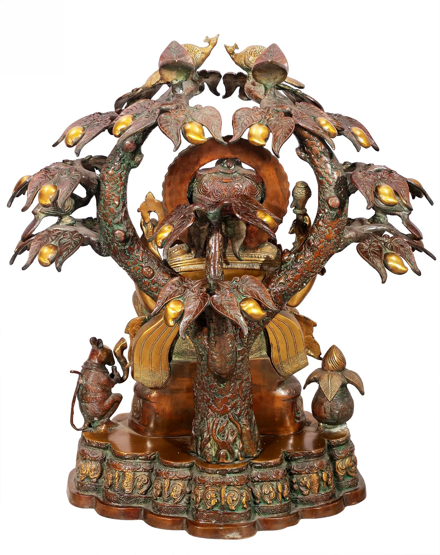 Brassaura® Large Ganesha Idol in Grove of Mango Trees | Height 30 Inches & Weight 53.70 kgs