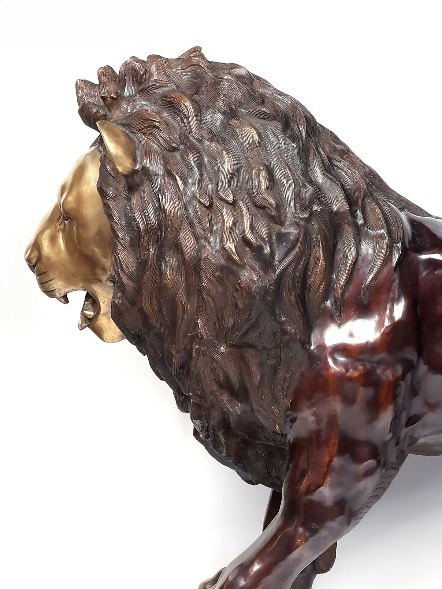 Brassaura® Majestic Lion Brass Sculpture | Pure Brass | Height 49 Inches & Weight 213.70 kgs