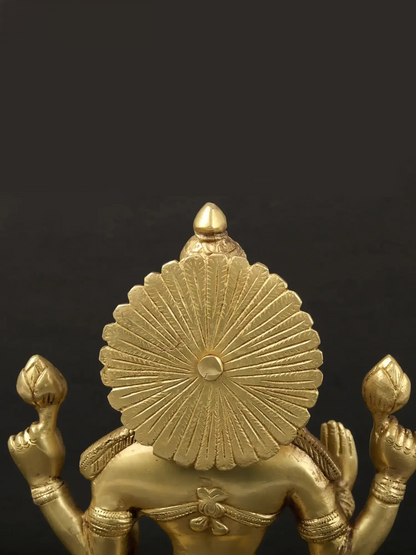 Brassaura® Four-Armed Goddess Lakshmi in Abhaya Mudra | Brass Statue | Height 9.6 Inches & Weight 3.10 kgs
