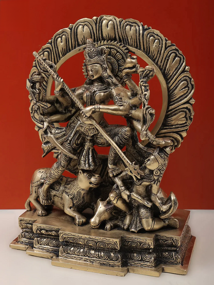 Brassaura® Brass Goddess Kali Statue | Height 12.5 Inches & Weight 7.30 kg