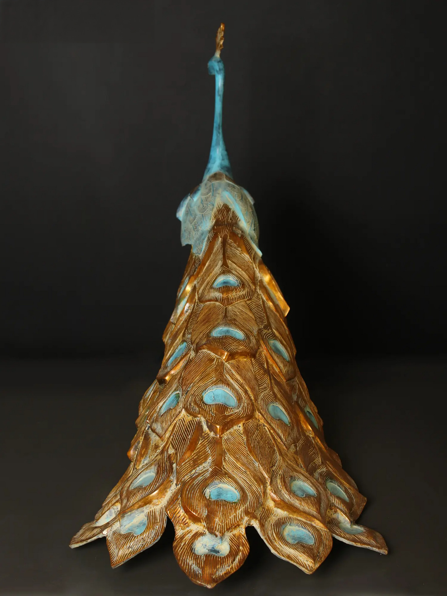 Brassaura® Decorative Brass Peacock Sculpture | Pure Brass | Height 25 Inches & Weight 23.50 kgs