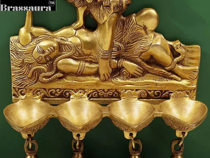 Brassaura™ Goddess Kali Wall Hanging Brass Lamp with Bells – Height 15.55 inches | Weight 3.21 kgs