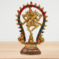 Brass Gem Stone Work Dancing Natraj Idol for Home and Decor Weight 1 Kg Height 23 cm