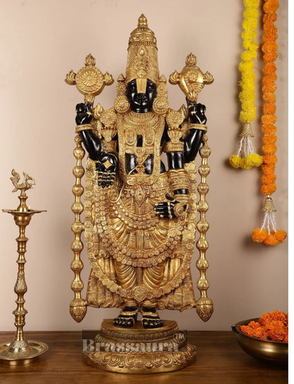 Brassaura™ Majestic Brass Lord Venkateshwara Idol – 48 Inches, 49 Kgs