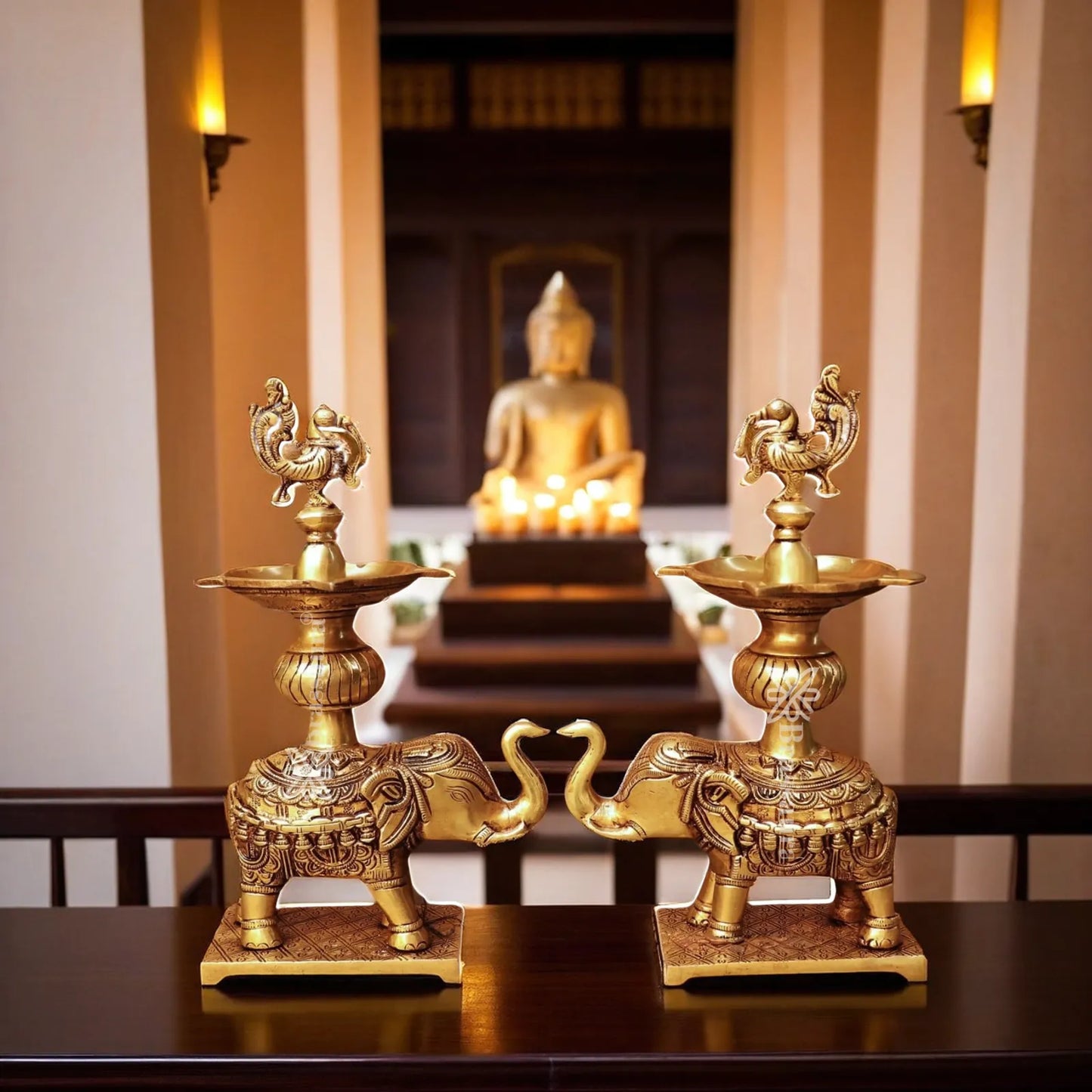 Brass Decorative Elephant Diya Weight 6.1 Kg And Height 11 Inch