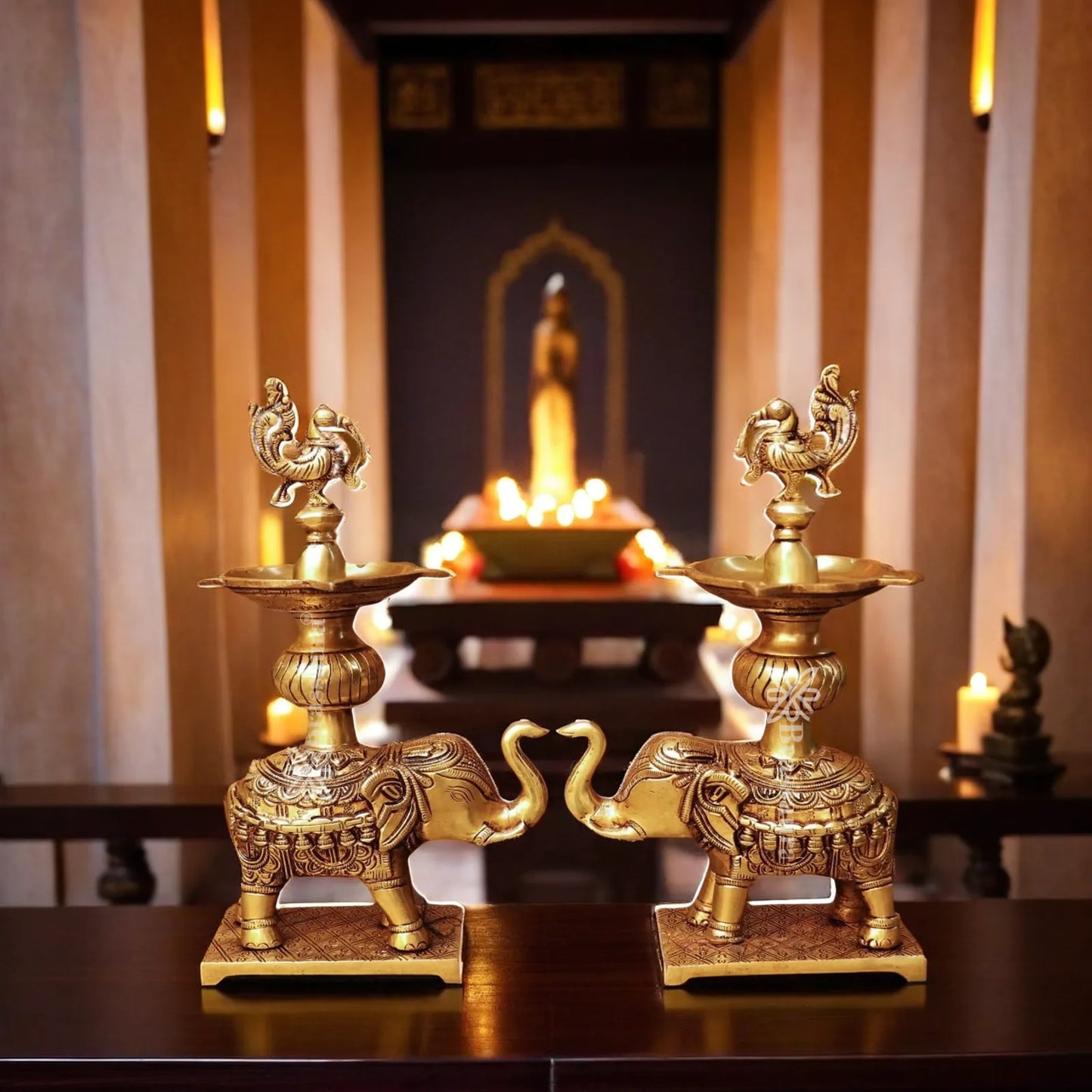 Brass Decorative Elephant Diya Weight 6.1 Kg And Height 11 Inch