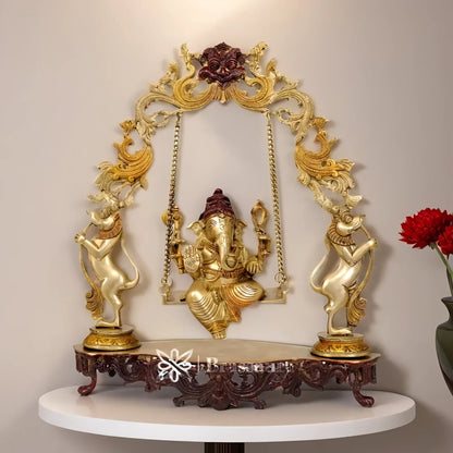 Brassaura™ Brass Ganesha Statue – “Bestower of Wisdom” | Height 18 Inches & Weight 7 Kgs