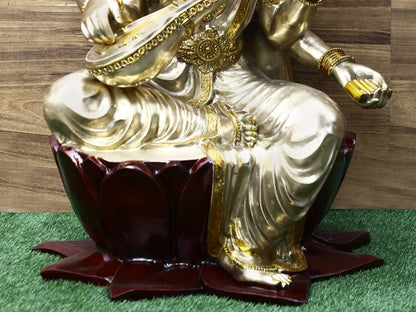 Brassaura® Brass Goddess Saraswati Statue | Height 52 Inches & Weight 141.80 kg