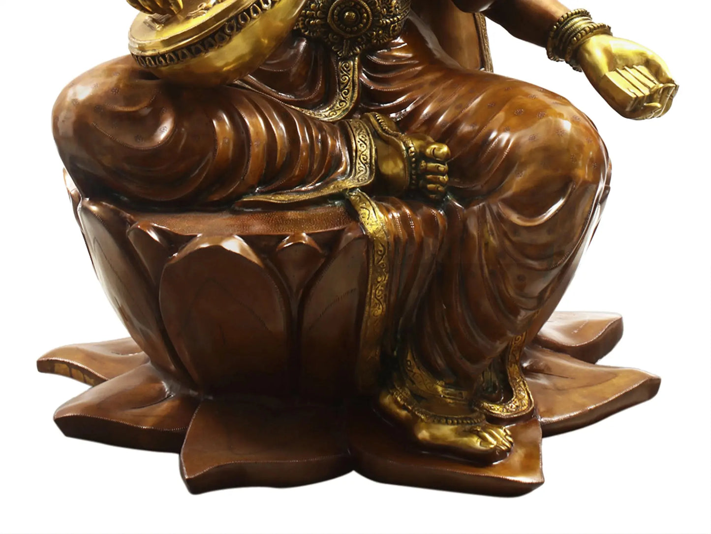 Brassaura® Brass Goddess Saraswati Statue | Height 52 Inches & Weight 141.80 kg