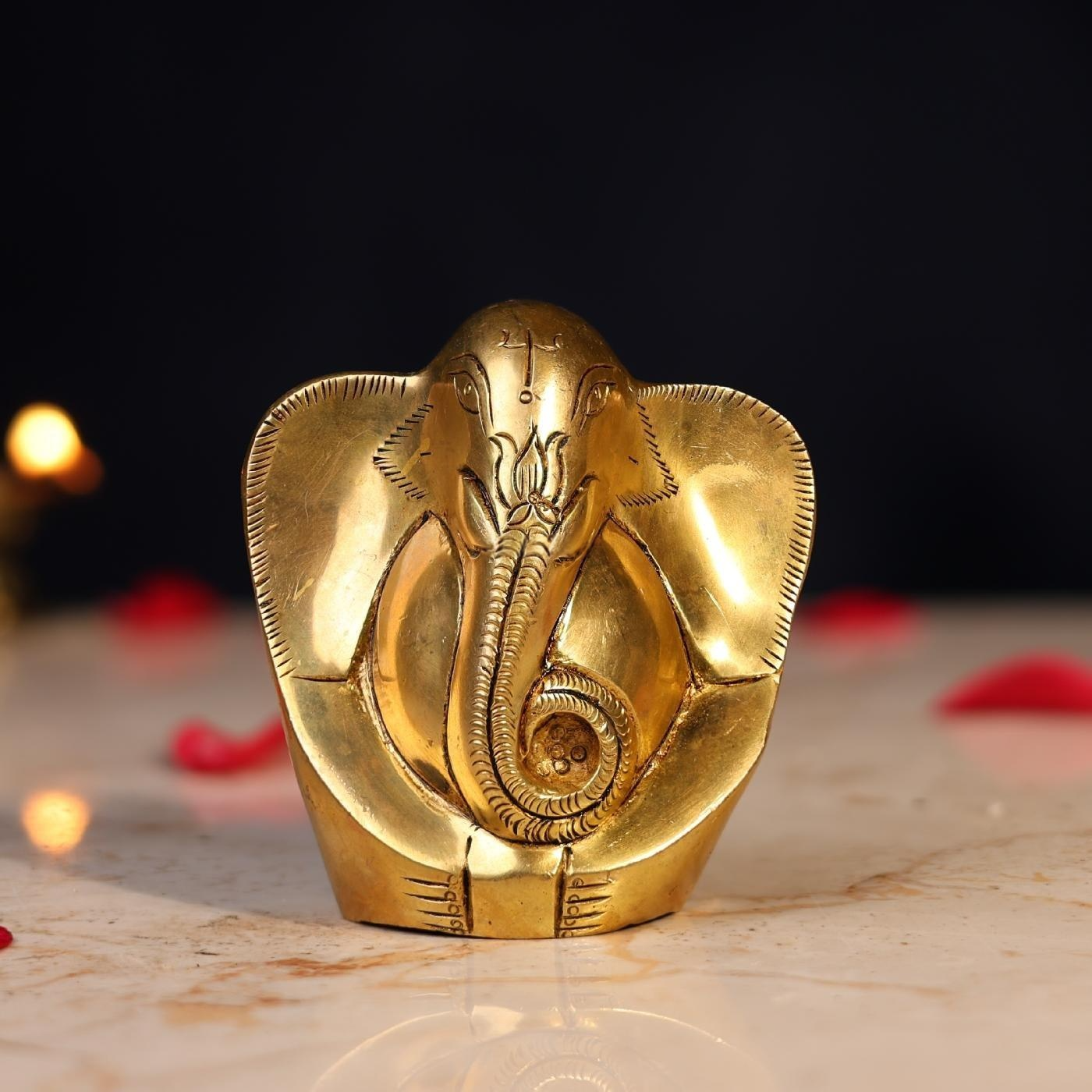 BRASS SMALL SIZE GANESH IDOL HEIGHT 3.5 INCH