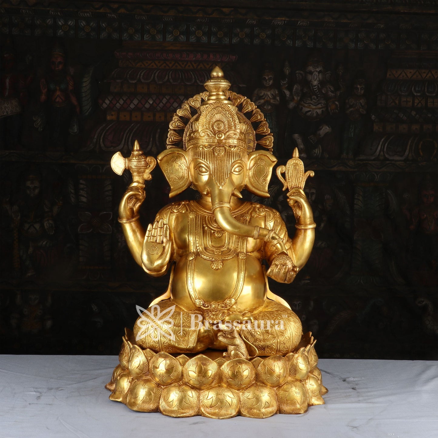 Brass Ganesha Statue For Home Decor And Gift Items Weight 29 Kg And Height 24 Inches