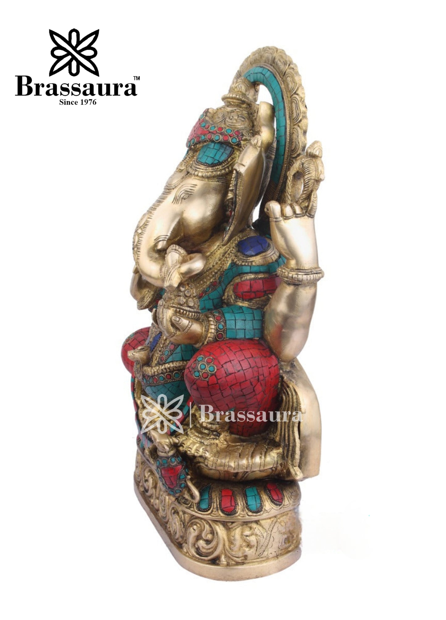 Brass Ganesha Statue For Home Decor And Gift Item Weight 20 Kg And Height 21 Inch