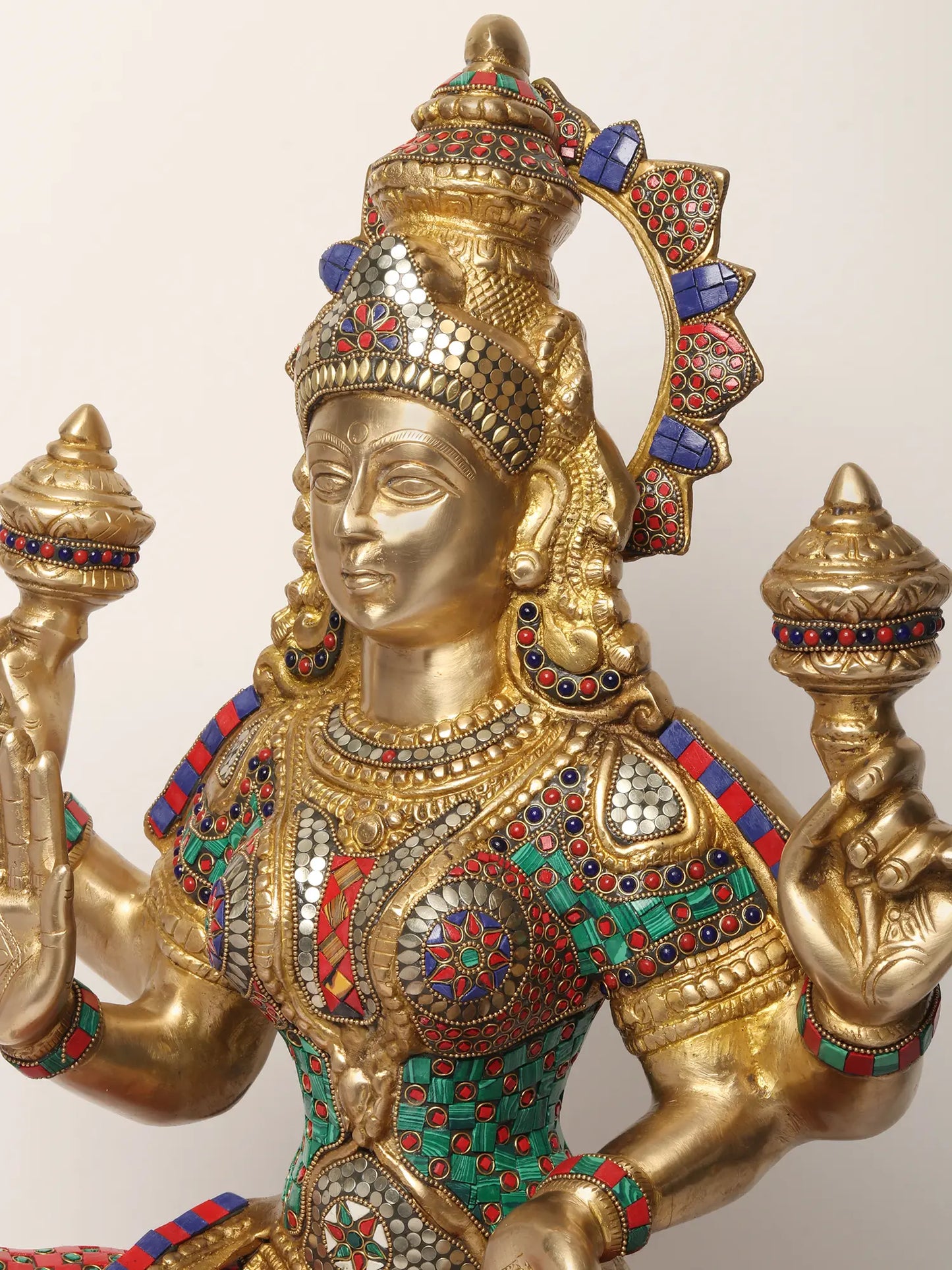 Brassaura® Brass Lakshmi Statue | Height 28.94 Inches & Weight 32.80 kg