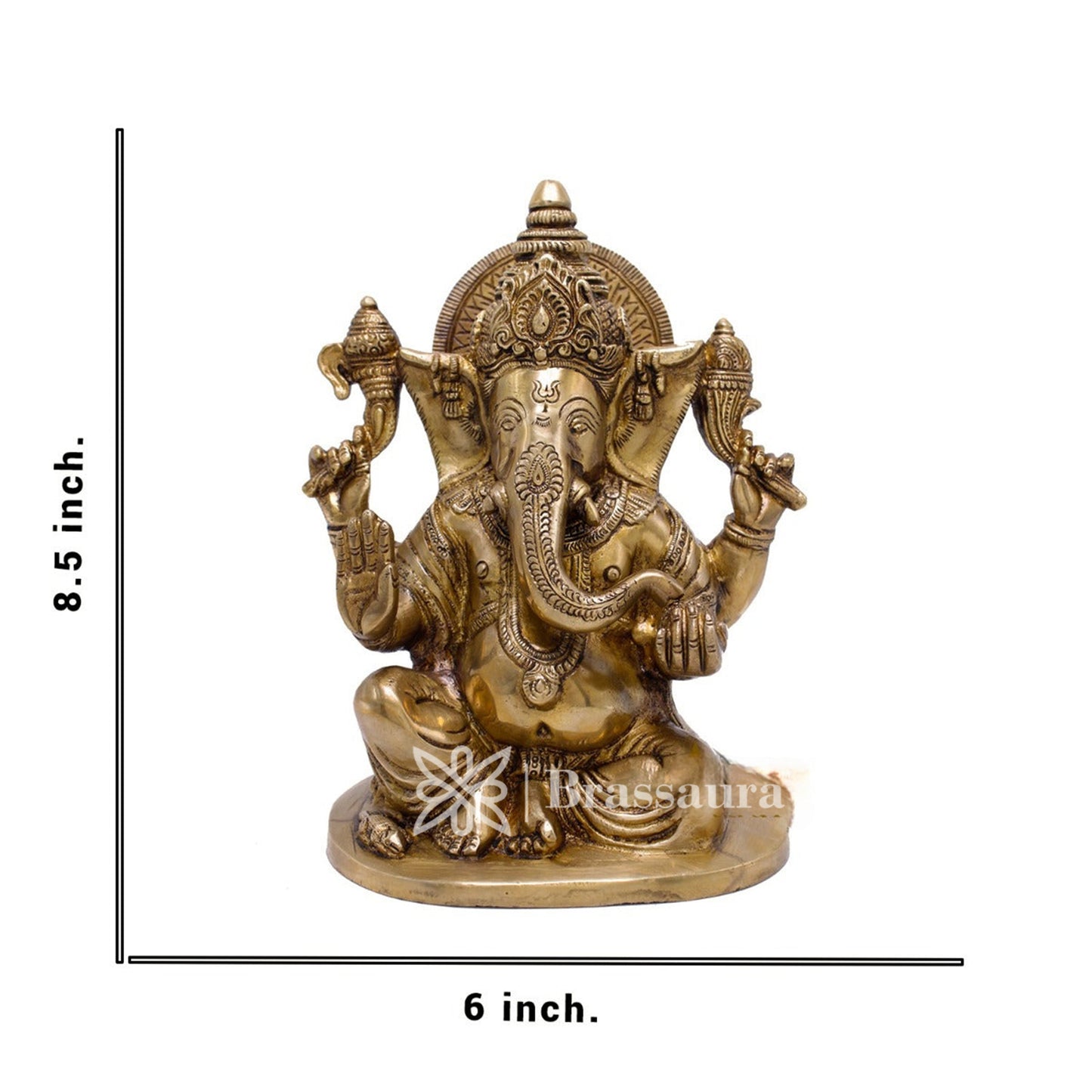 Brass Ganesha Statue For Home Decor And Gift Item Weight 4 Kg And Height 8.5 Inches