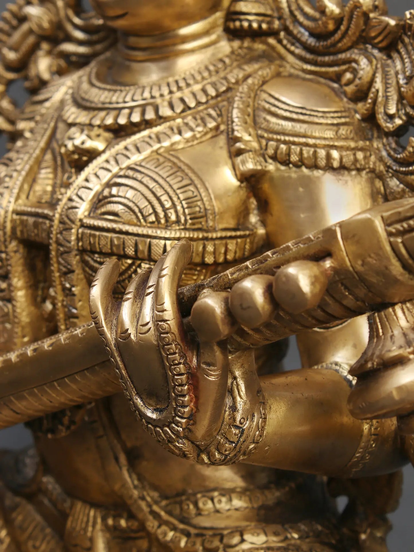 Brassaura® Brass Goddess Saraswati Statue | Height 25 Inches & Weight 29.75 kg