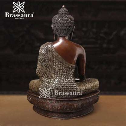 Brass Buddha For Home Décor And Gift Items Weight 23.57 Kg And Height 22 Inch