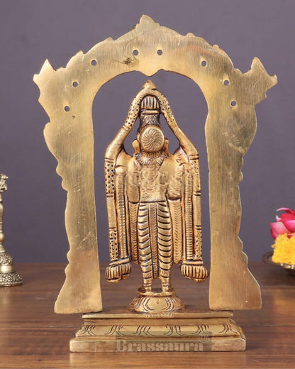 Brassaura™ Brass Tirupati Balaji Lord Venkateshwara Idol – 6.5 Inches, 0.8 Kg | Handcrafted Temple & Home Decor