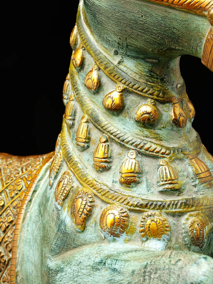 ब्रासौर® पीतल की सजावटी घोड़े की मूर्ति | शुद्ध पीतल | ऊंचाई 17.5 इंच और वज़न 9.55 किलोग्राम