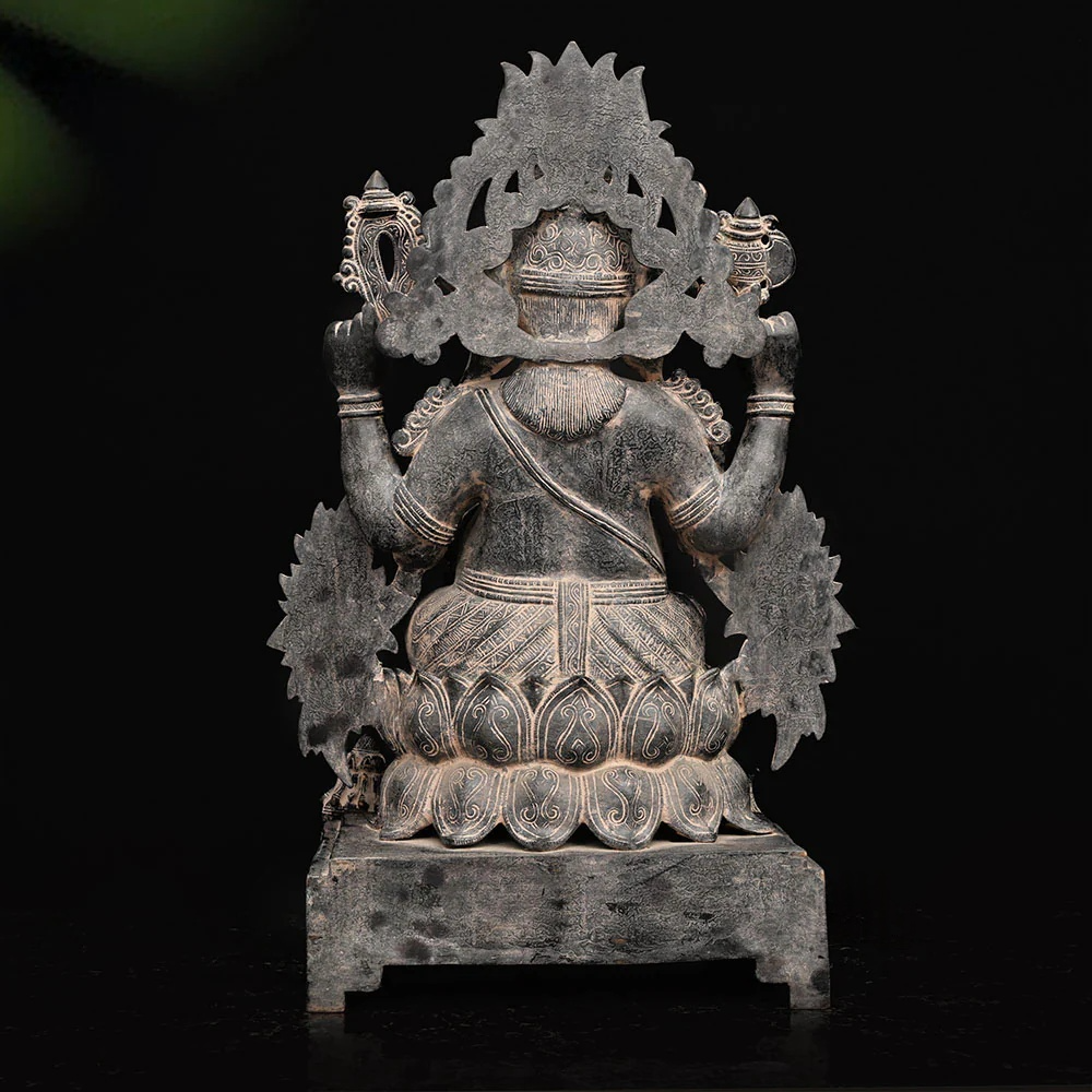 ब्रासोरा® वृंदावन वेणुगोपाल कृष्ण पीतल की प्रतिमा मोर के साथ | एंटीक नीला और सुनहरा रंग | ऊँचाई 20 इंच
