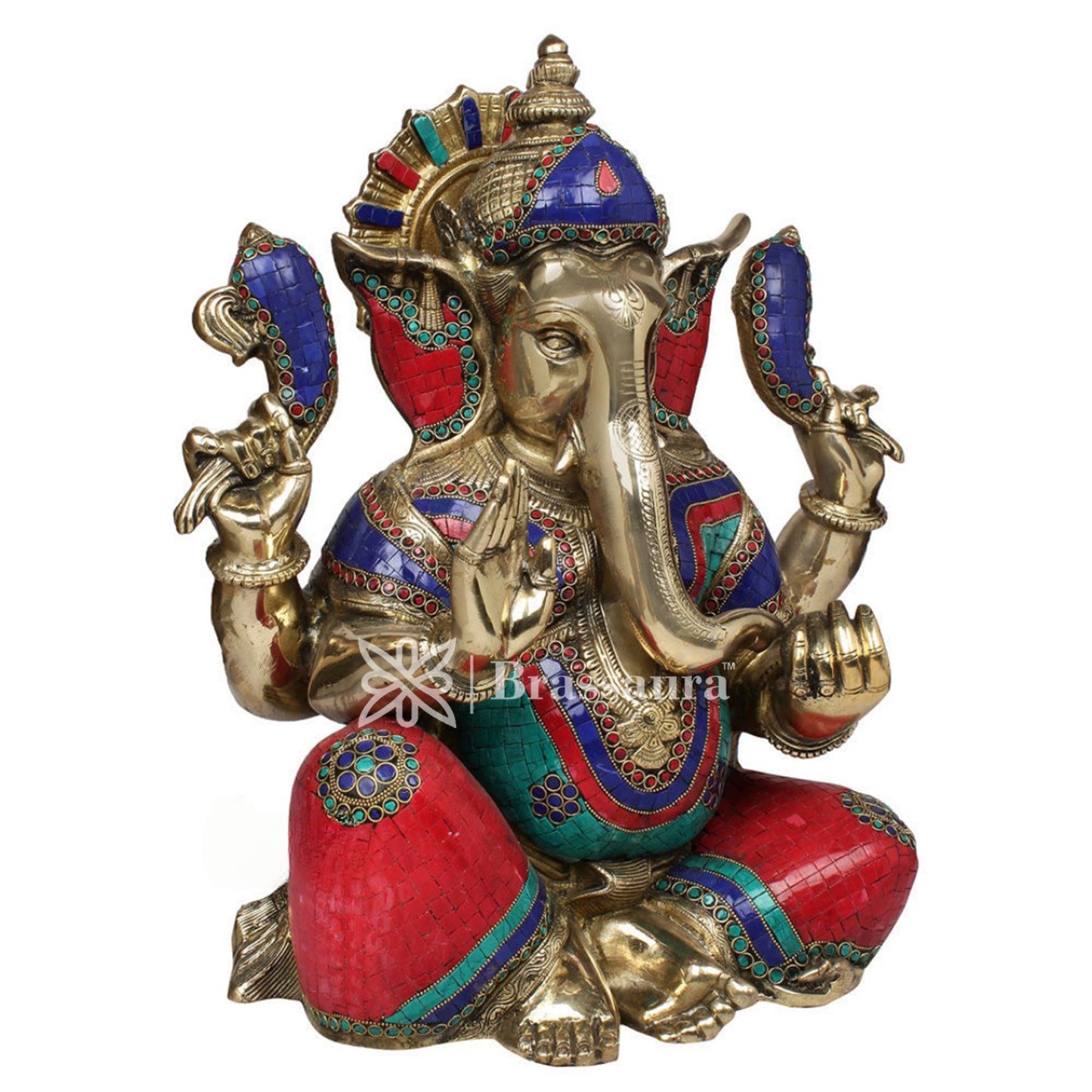 Brass Ganesha Statue For Home Decor And Gift Item Weight 22.5 Kg And Height 21 Inch