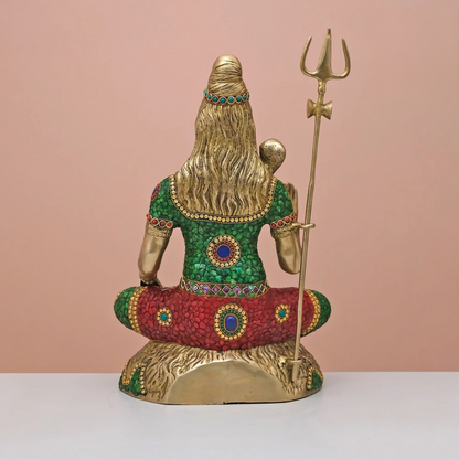 Brassaura® Brass Lord Shiva with Trishul Statue | Height 21.5 Inches
