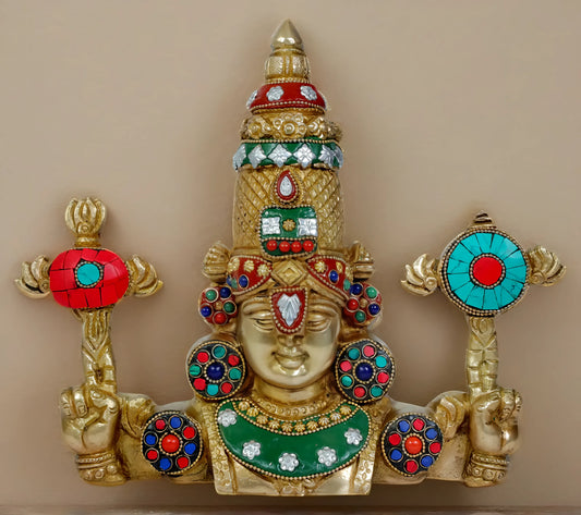 Brassaura™ Decorative Brass Gem Stone Work Bala Ji Wall Hanging – Height 10.6 Inches & Weight 2.05 Kgs | Home & Temple Décor