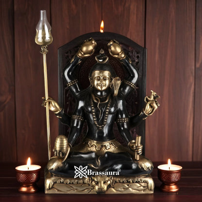 Brassaura™ Traditional Brass Lord Shiva Murti – Height 30 & Weight 48 Kgs | Sacred Home Accent