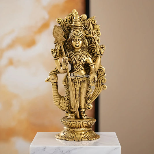 Brassaura™ Divine Brass Statue – 10 Inches Height, 2.3 Kgs – Spiritual Devotion & Elegance