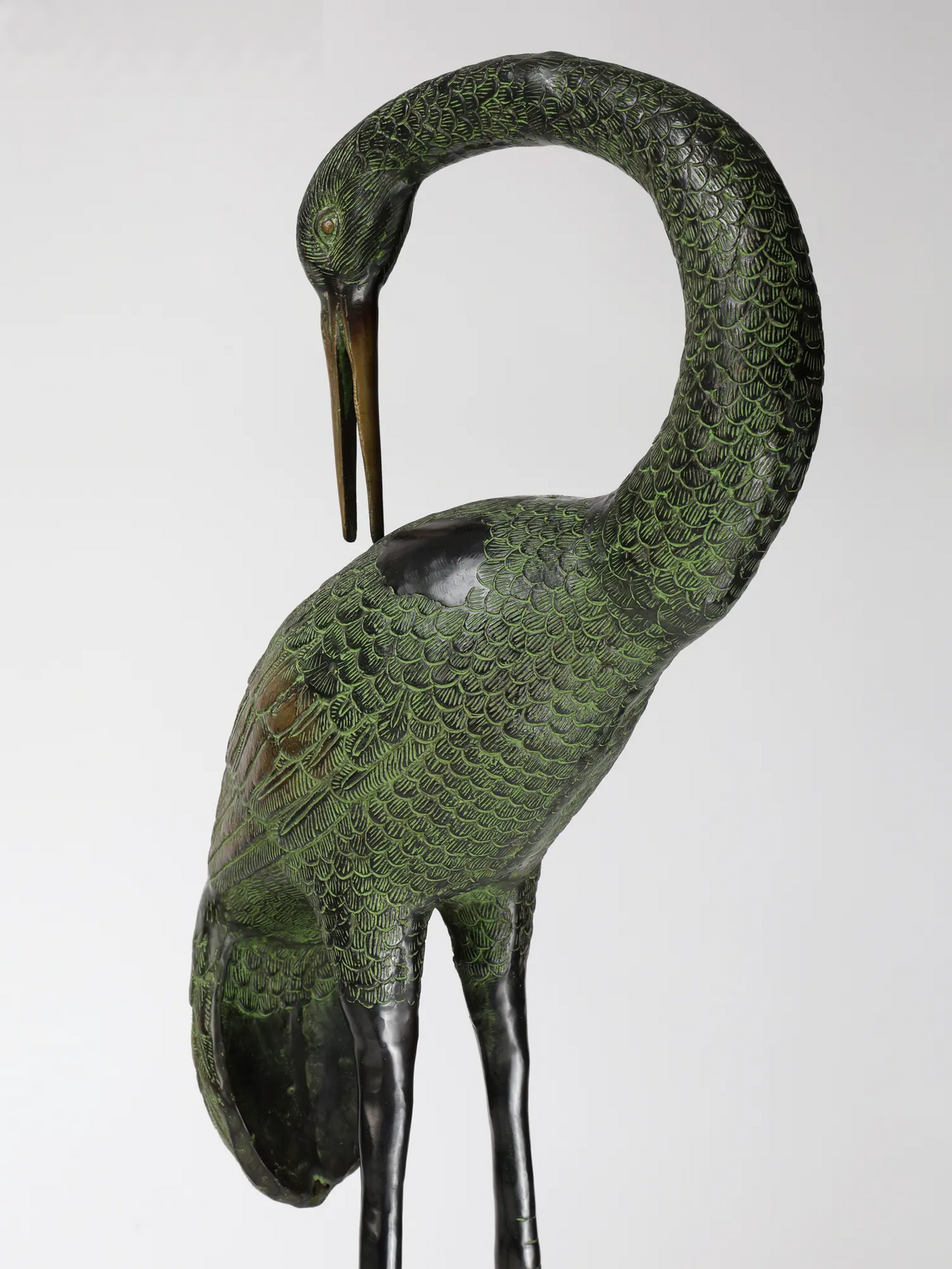 ब्रासौर® क्रेन पीतल की मूर्तियों का जोड़ा | शुद्ध पीतल | ऊंचाई 60 इंच और वजन 39.80 किलोग्राम