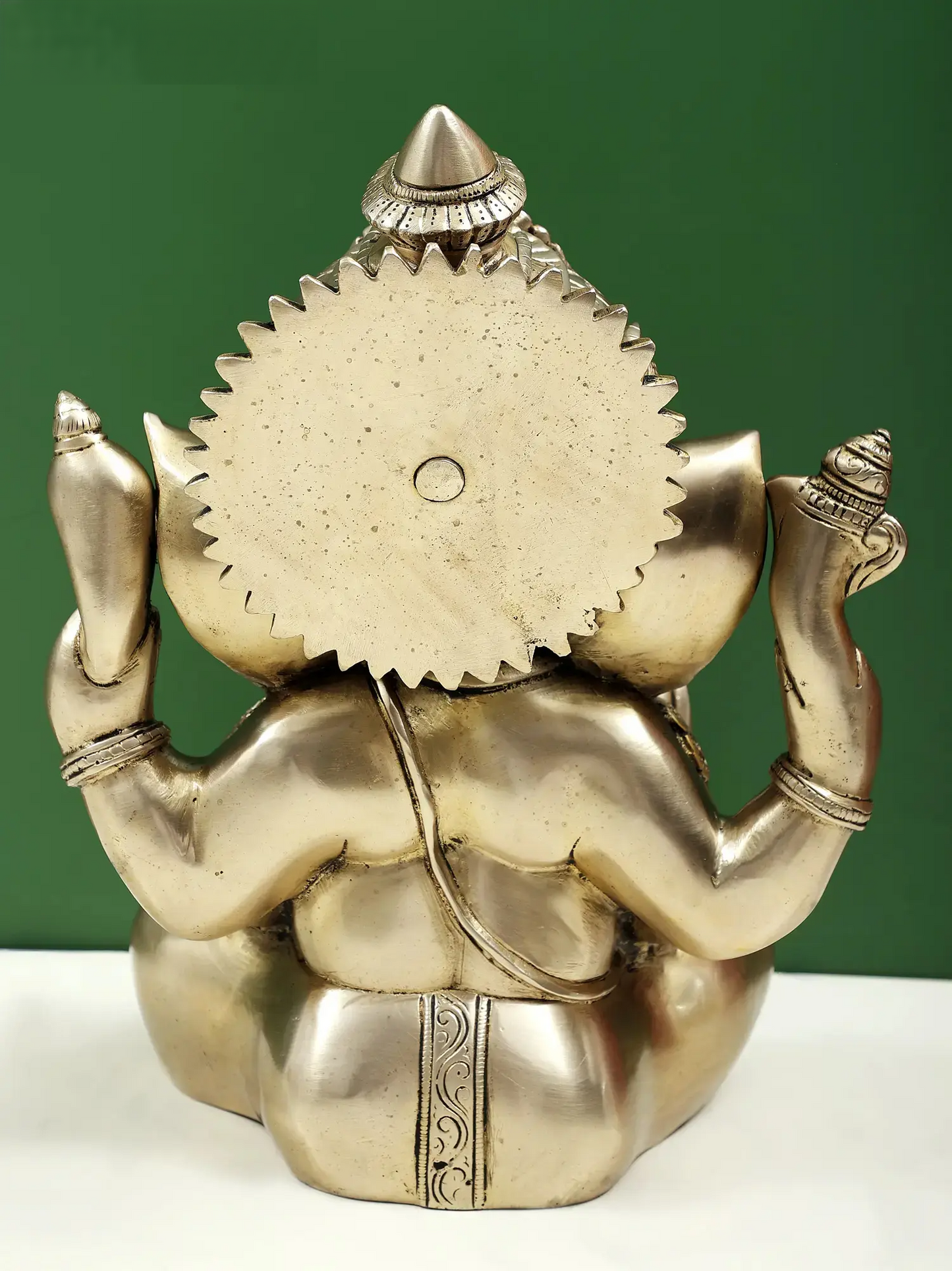 Brassaura™ Brass Lord Chaturbhuja Ganesha Idol | Height 12.6 Inches & Weight 9.11 kgs