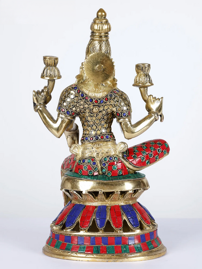 Brassaura® Stonework Goddess Lakshmi Statue | 12.01 Inches | 4.30 kg