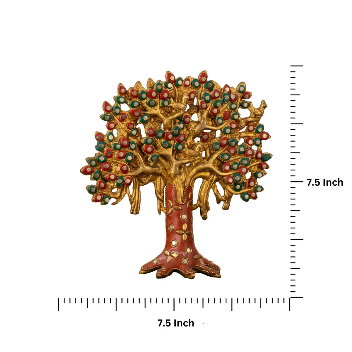Brassaura® Brass Kalpavriksha Tree Showpiece for Home Decor | Height 7.5 Inches