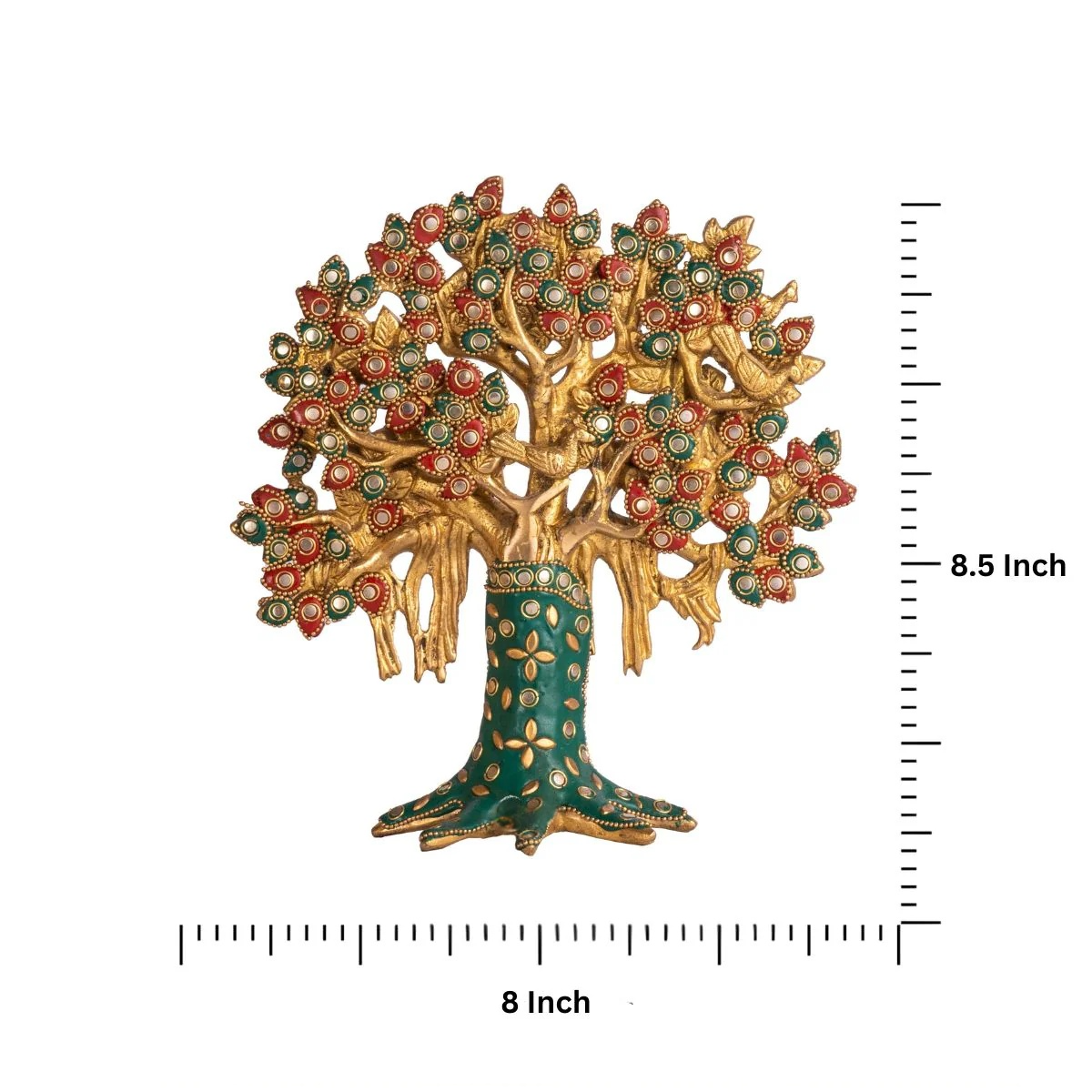 Brassaura® Brass Kalpavriksha Tree Showpiece for Home Decor | Height 12 Inches
