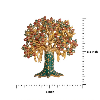 Brassaura® Brass Kalpavriksha Tree Showpiece for Home Decor | Height 12 Inches