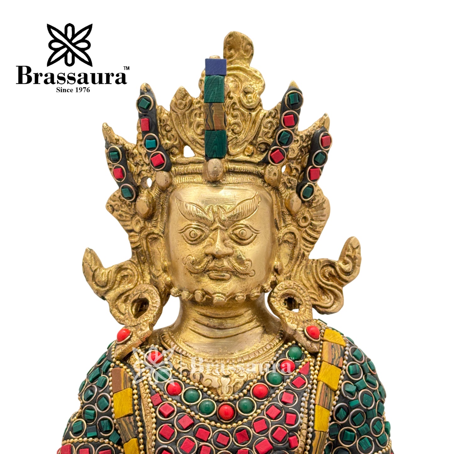 Brass Gem Stone Work Kuber Idol for Home and Decor Weight 5 Kg Height 31 cm