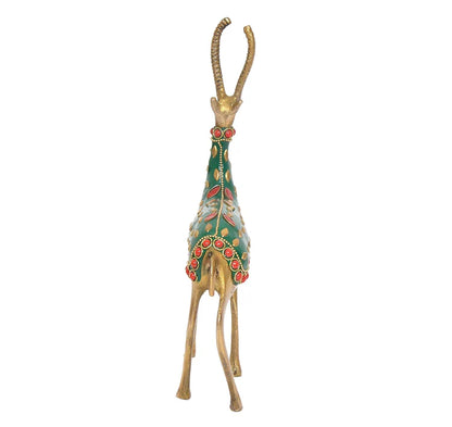 Brassaura® Brass Hiran Reindeer Figurine | Height 9 Inches