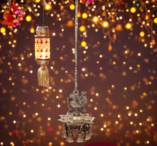 Brass Wall Hanging Diya Statue For Home Decor Weight 1.1 Kg And Height 20.9 Inches
