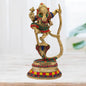 Brass Gem Stone Work Dancing Ganesha Idol for Home and Decor Weight 2 Kg Height 24 cm