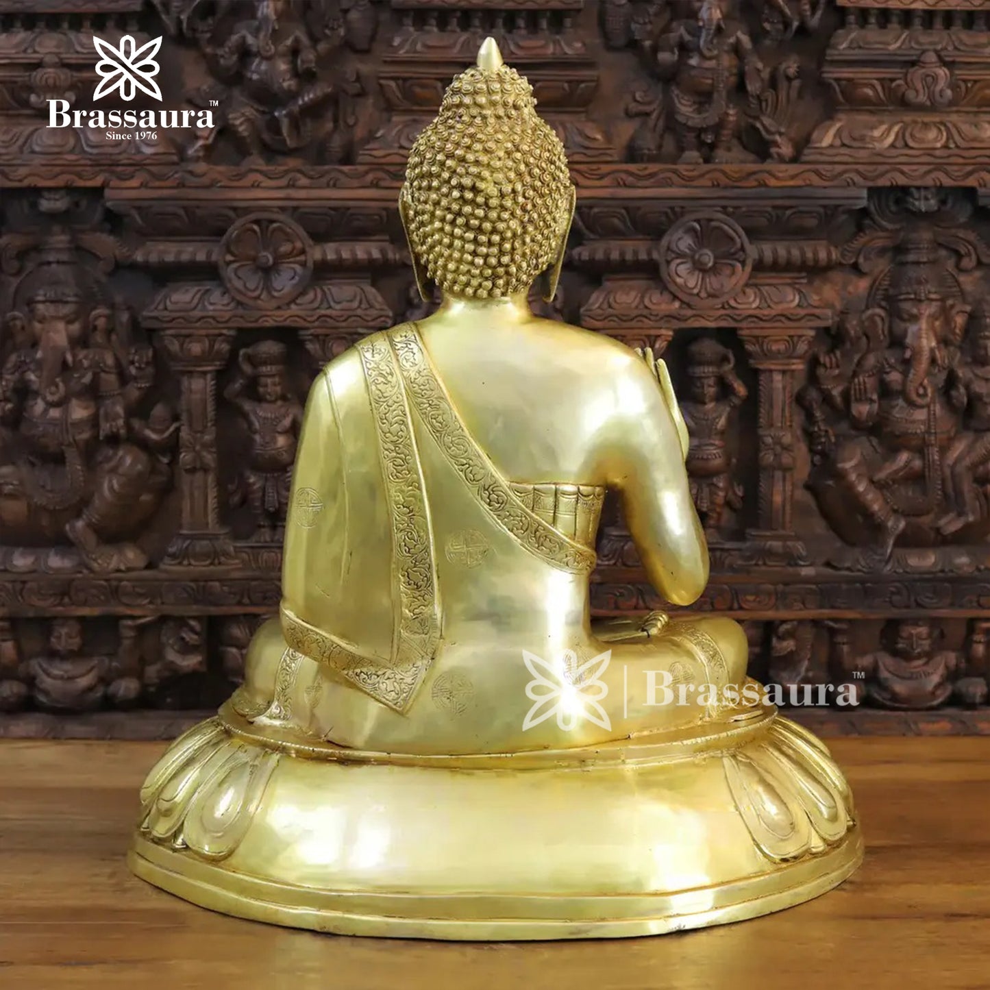 Brass Buddha For Home And Décor  Weight 32.66 kg Height 30 Inch