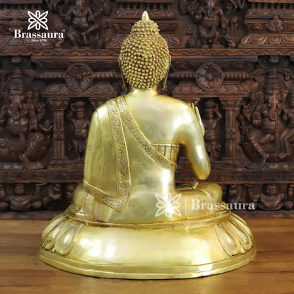 Brass Buddha For Home And Décor  Weight 32.66 kg Height 30 Inch