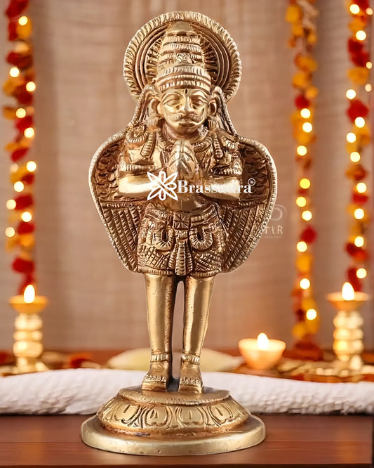 Handcrafted Brass Garuda Idol – Height 6 Inches, Weight 600 Grams